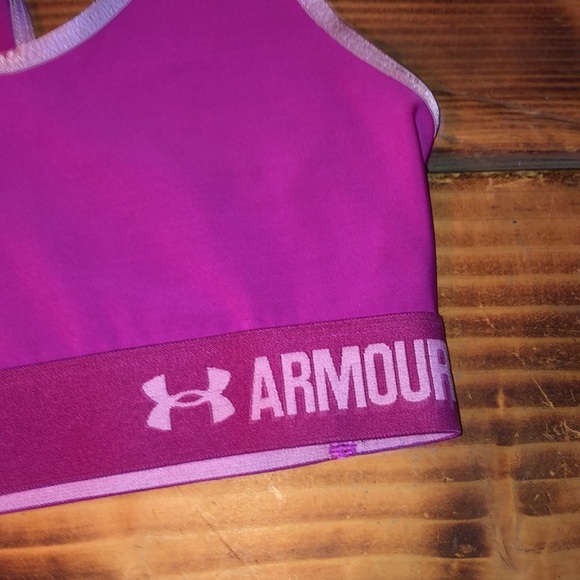Under Armor pink and purple sports bra KIDS sports bra active wear small/XS​​ - Picture 2 of 3